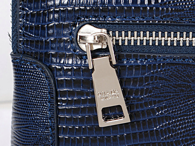 2014 Prada Lizard Leather Clutch 3325 Blue